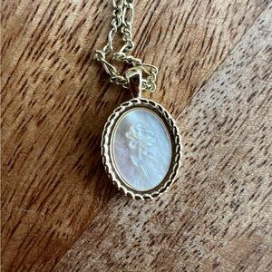 ANA LUISA Gold-Tone Mother of Pearl Oval Pendant Necklace (discontinued )